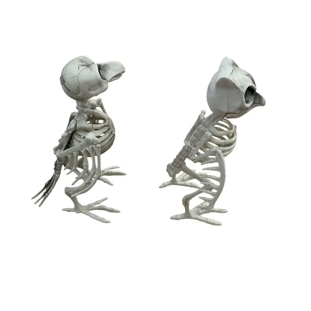 4 Pc Halloween Decorations Hanging Wall Signs Skeletons Spooky
